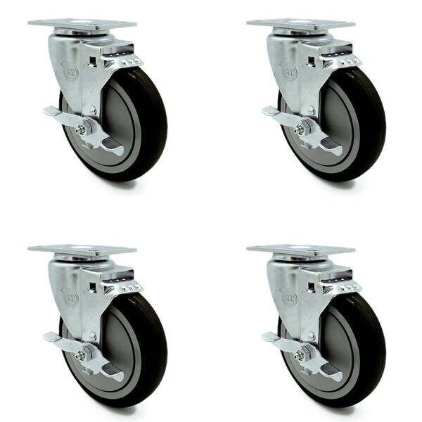 Cambro 60007 Dish Caddies Utility Truck Caster with Brake Replacement Set-SCC